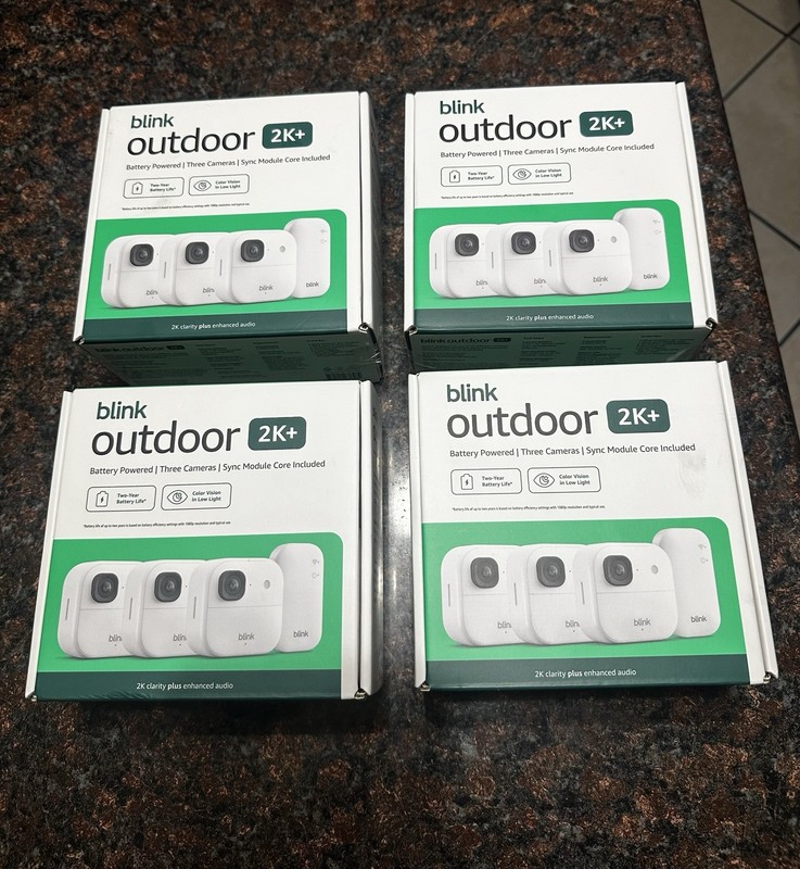 BLINK OUTDOOR 2K+ WIRELESS SECURITY CAMERA 3 CAMERA SYSTEM Lot Of 4