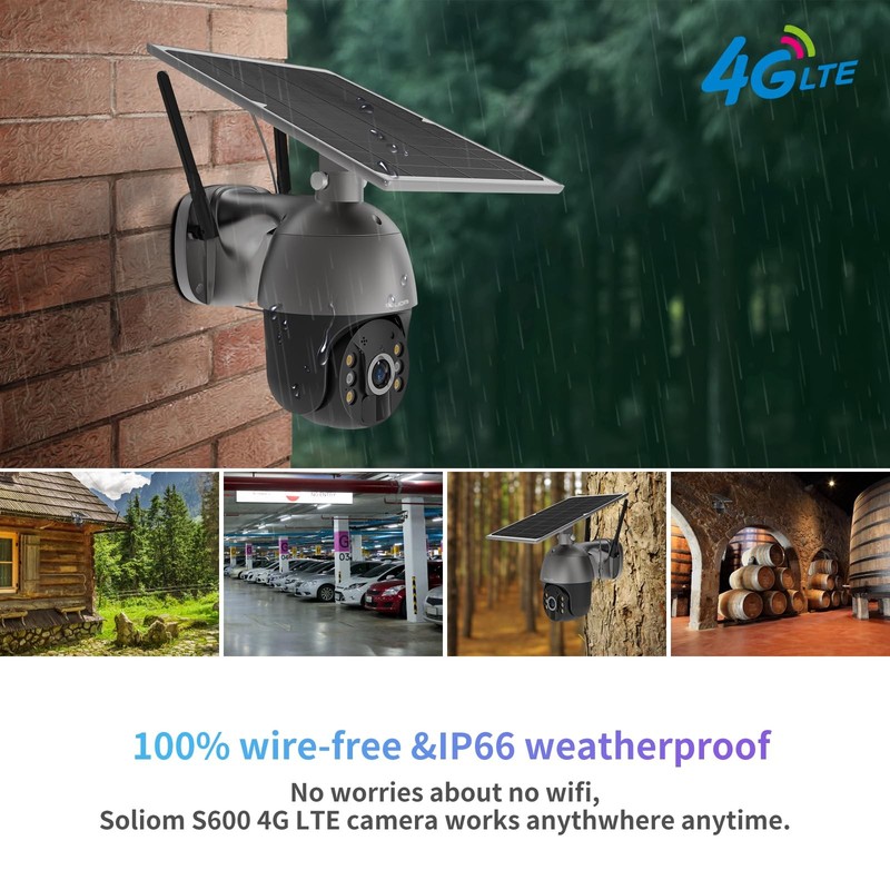 S600 3G/4G LTE Solar Powered Cellular Security Camera Wireless Outdoor, Pan T... gallery