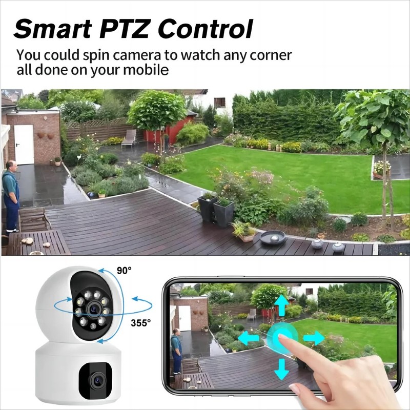 8MP WiFi IP Camera Dual Lens Monitor, Night Vision, Auto Tracking, Tuya App gallery
