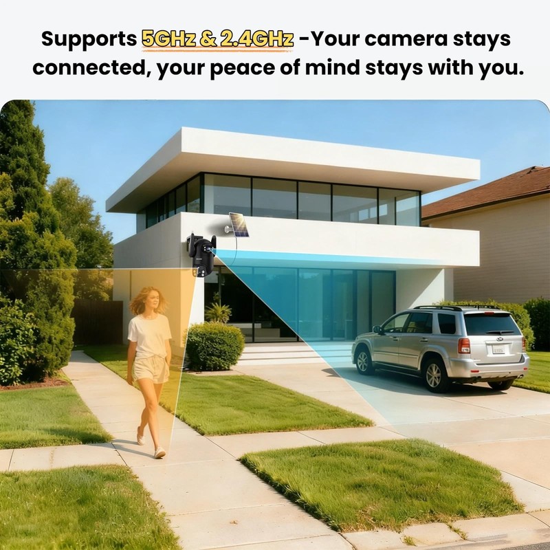 Solar Security Cameras Wireless Outdoor, Dual Lens 2K 360° View Cameras for H... gallery