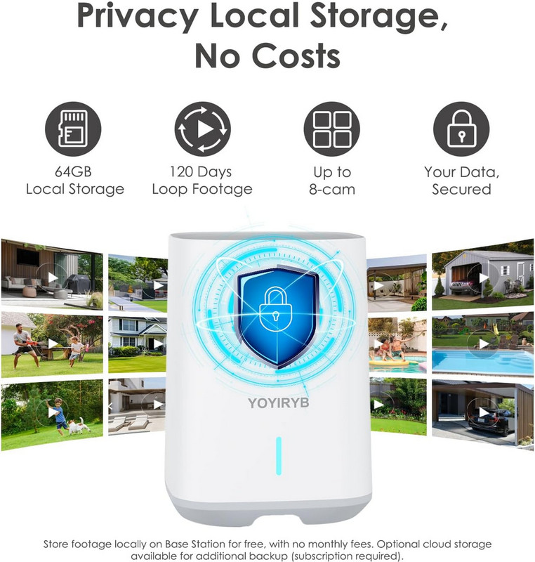 4K Security Cameras Wireless Outdoor, No Subscription, Works in -4°F Cold Solar gallery