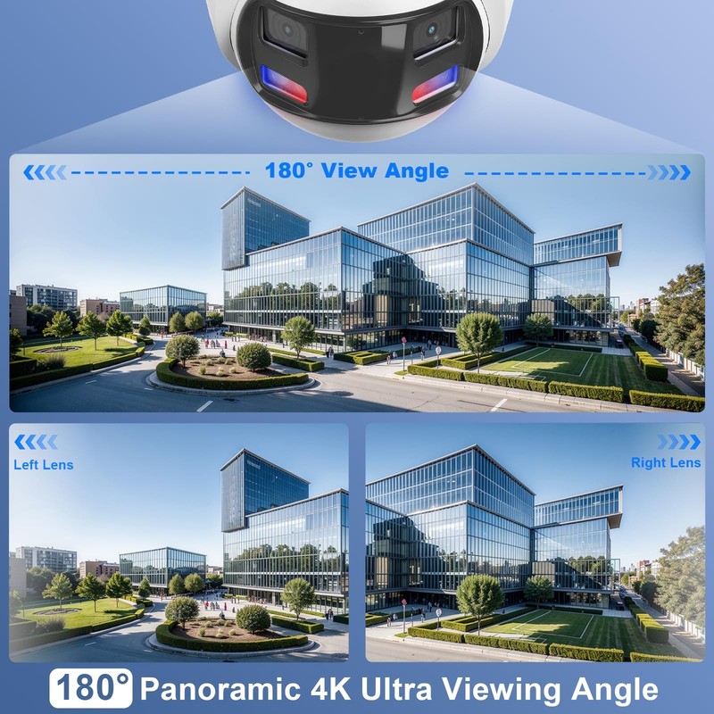 Anpviz 4k 8MP Wired Dual Lens PoE IP Camera, 180° Panoramic Security Camera gallery