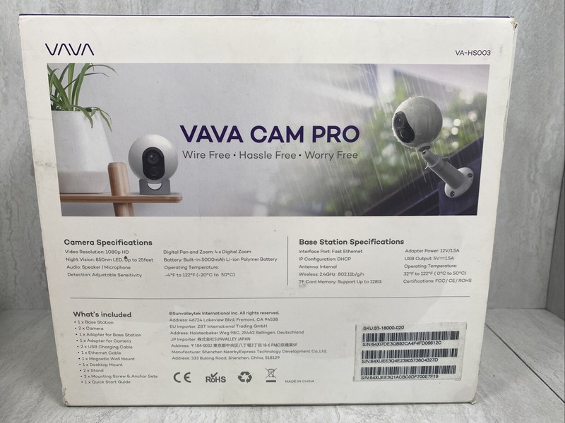 VAVA Cam Pro 1080P HD Wireless Home Security Camera System + Extra Cam Read Desc gallery
