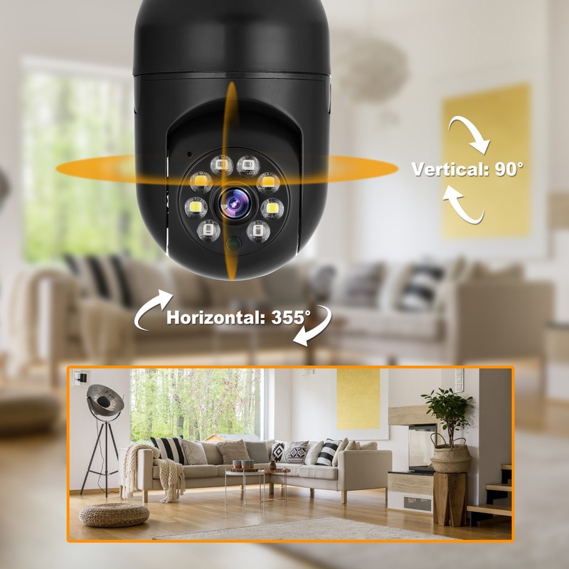 360° 1080P IP E27 Light Bulb Camera Wi-Fi IR Night Smart Home Wireless Security gallery