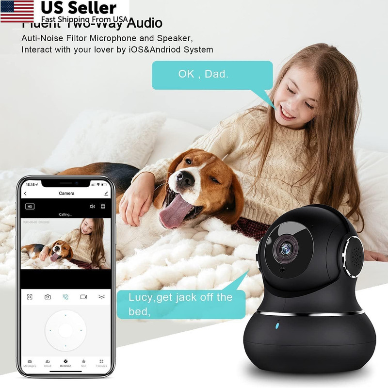 litokam 2K Indoor Security Camera, 360° Cameras for Home 1 Pack-2.4GHz, Black gallery