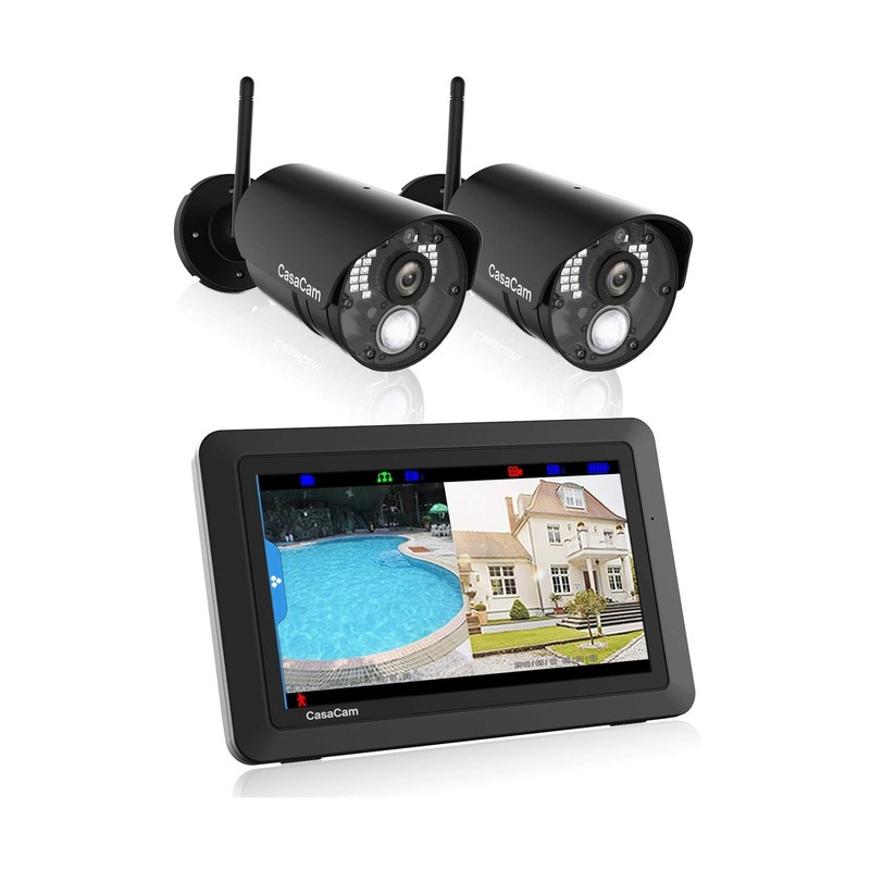CasaCam VS802 Wireless Security Camera System with 7″ Touchscreen Monitor and…
