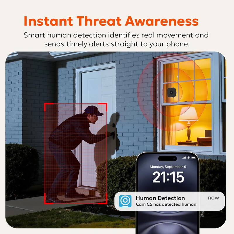 2K Window Camera, 5G & 2.4Ghz Wifi Indoor Cameras for Home Security with Al Colo gallery