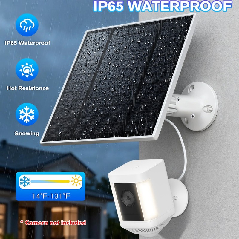 5W 10W USB Solar Panel with 9.8ft Cable for Outdoor Rechargeable Battery Camera gallery
