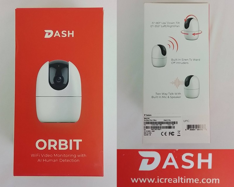 NIB Dash Orbit Wi-Fi Video Monitoring With AI Human Detection #C1011