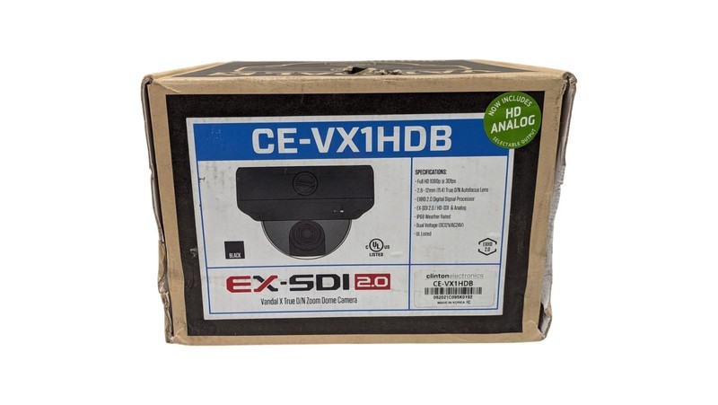 Clinton Electronics CE-VX1HDB Vandal X True D/N Zoom Dome Camera Incl HD Analog