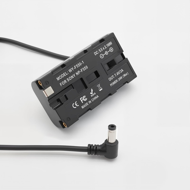 DC 5.5 2.1mm to NP-F970 F750 F550 Dummy Battery Power Suitable for Sony L Ser... gallery