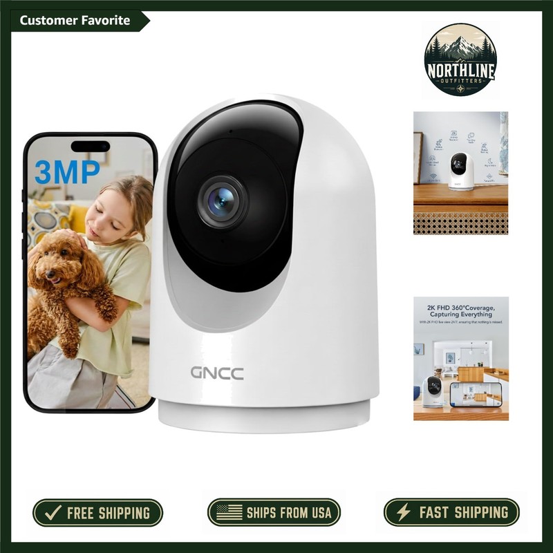 360° Indoor Security Camera with Cloud Storage & Smart App – Baby & Pet Monitor