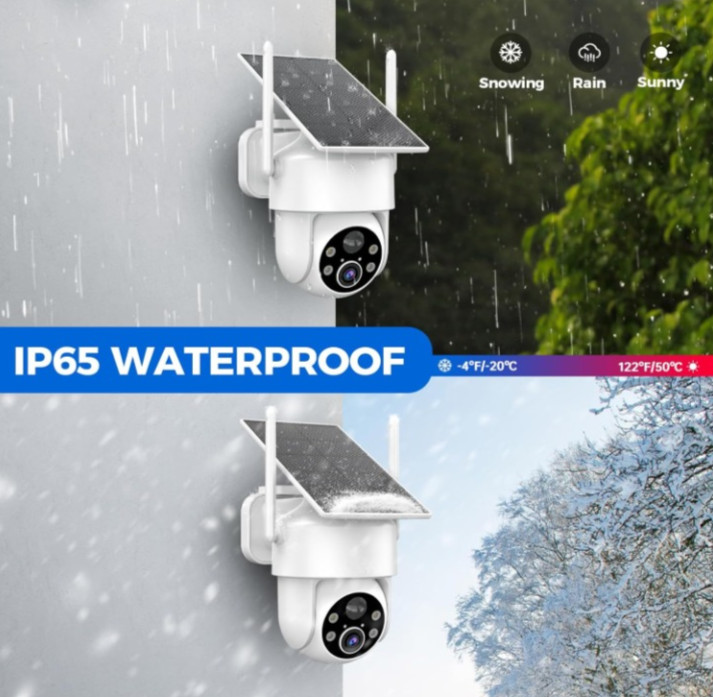 Cámara Seguridad Solar 2K WiFi 360° con Detección IA, Sirena y Visión Nocturna gallery