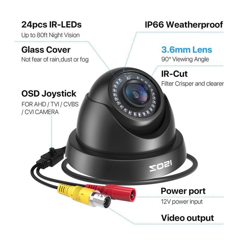 ZOSI 1080p 4in1 HD CCTV Home Surveillance Security Camera Outdoor Dome Day Night gallery