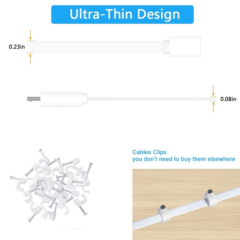 SIOCEN 2 Pack 13FT Micro USB Extension Cable for Zmodo,Male to Female White gallery