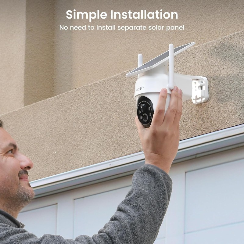 AOSU Solar Security Cameras 4 Cam Kit Wireless Outdoor 2K 360° Pan Tilt Auto Tra gallery