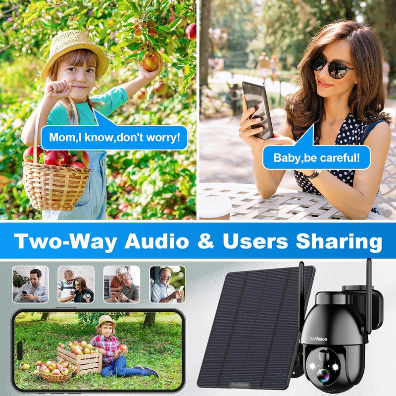 4G LTE Cellular Solar Security Cameras Wireless Outdoor, Solar Powered 3MP Camer gallery