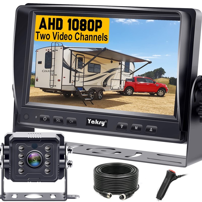 Yakry RV Backup Camera Plug and Play – No Delays 7 7” + Camera, Black