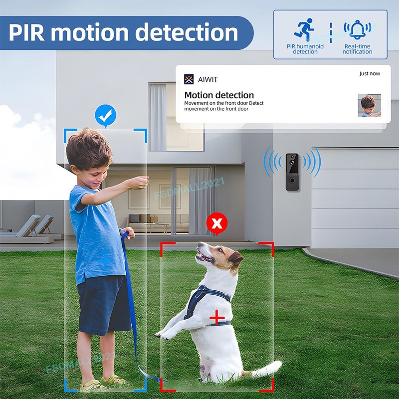 Smart Wireless WiFi Doorbell Intercom Video Camera Door Ring With Chime Security gallery