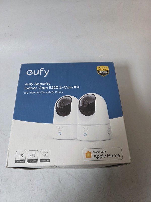 Indoor Cam E220 2-Cam Kit, 2K Security Indoor Camera Pan & Tilt, Plug-In Camera