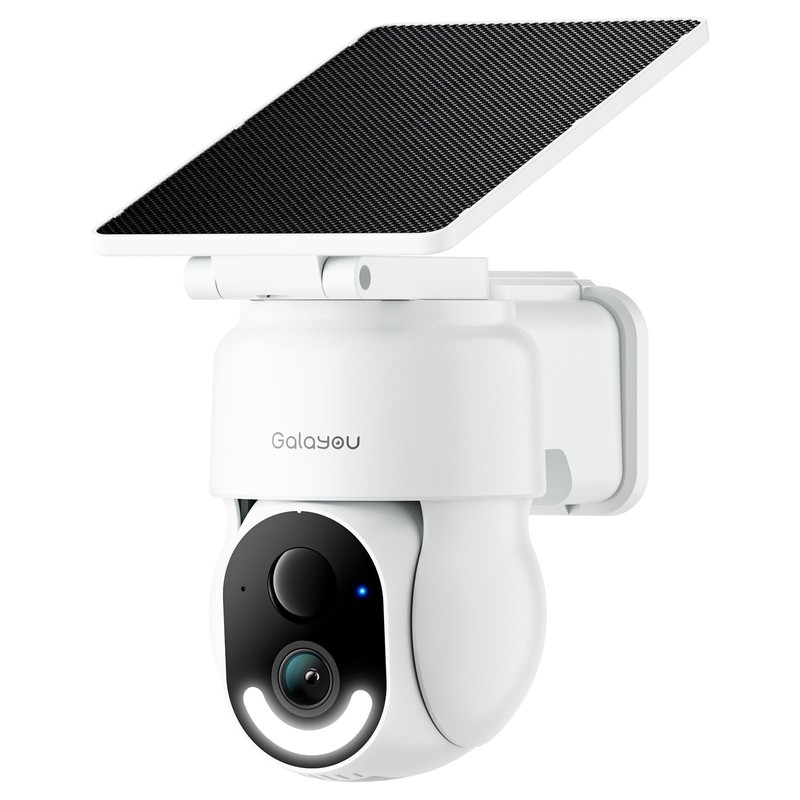 Wireless Solar Security Camera 2K HD Outdoor, Color Night Vision, Detachable Pan