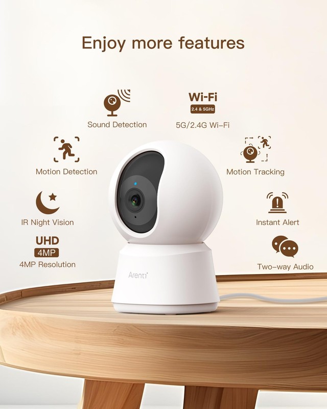 4MP Pet Camera 5G WiFi 6 Indoor Security Camera Pan Tilt Auto Tracking Night... gallery