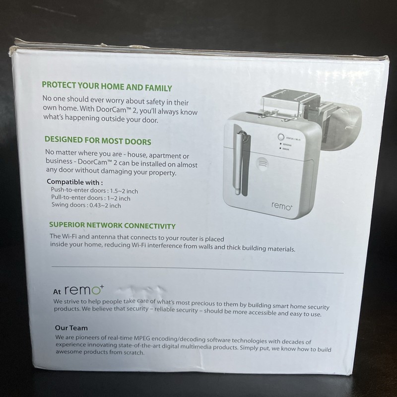 Remo+ DoorCam 2- Wireless Over-The-Door Smart Wi-Fi Security Camera New In Box gallery