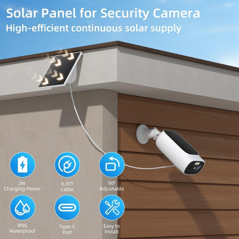 Flexible 2W Solar Panel for Security Cameras - Dustproof & Weather-Resistant gallery