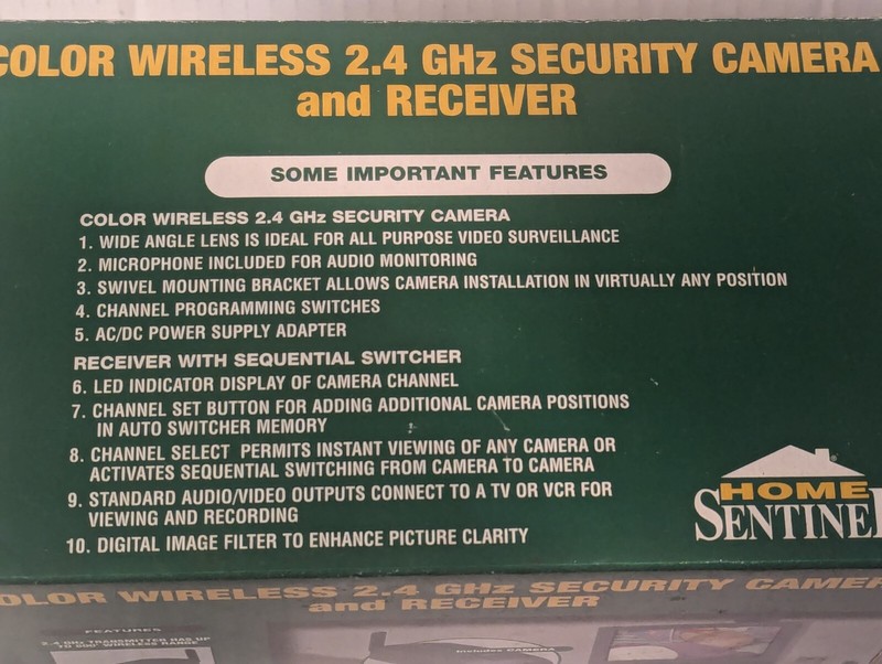 Home Sentinel Color Wireless 2 4 Ghz Security Camera& Reciever gallery