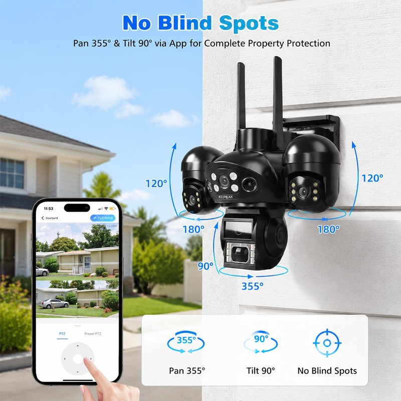 4PCS 3 Lens Camaras De Seguridad Wifi Exterior Inalambrica Con Vision Nocturna gallery