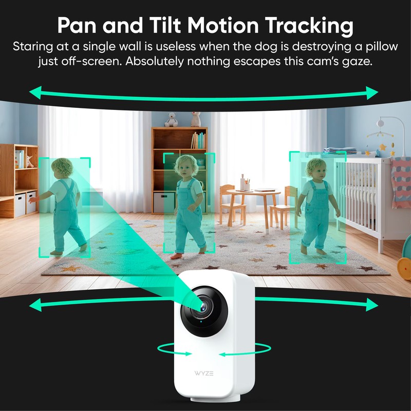 Wyze - Indoor Cam Pan 2K Indoor Pan/Tilt Wired Security Camera with Motion Tr... gallery