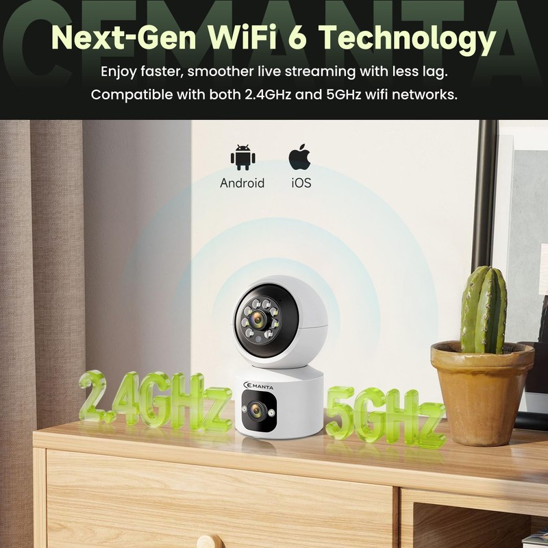 4MP Security Camera Indoor, Free Cloud Storage, DualLen Baby & Pet Cam for Ho... gallery