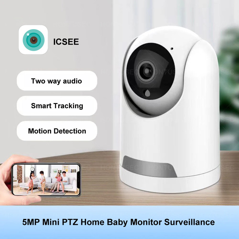 ICSEE Mini Wifi Camera 3MP 5MP Color Night Vision Two Way Audio Auto Tracking gallery