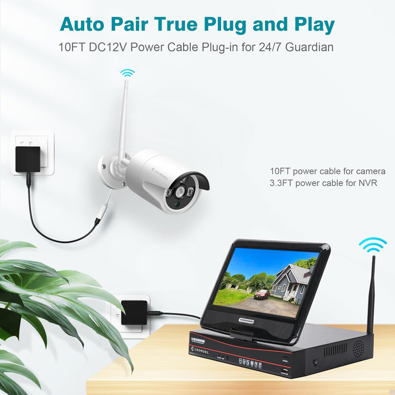 10CH Expandable Wireless Security Camera System with 10.1" Monitor 4Pcs 5MP Indo gallery