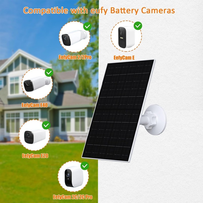 7W Solar Panel Charger for Eufy Security Cameras - Weatherproof & Efficient gallery