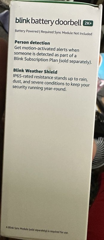 Brand New Blink Battery Doorbell (ADD ON) - Black / 2K+ Video / Alexa Compatible gallery
