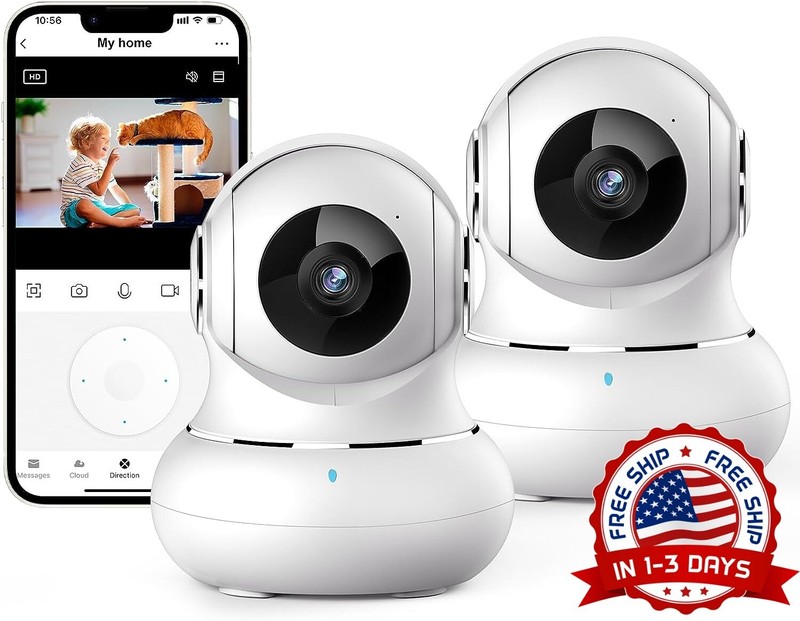 Camara De Seguridad Wifi Inalambrica 2K Para Casa Interior Con Audio y Microfono
