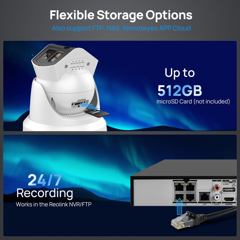 VIKYLIN Color+IR 180°VIEW POE 8MP 4K IP Camera Strobe light Audio Alarm CCTV US gallery