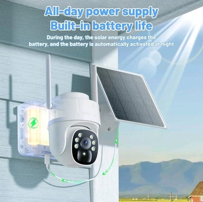 KKB 4G LTE Solar Security Camera Outdoor, 2K HD, SIM Card, Color Night Vision gallery