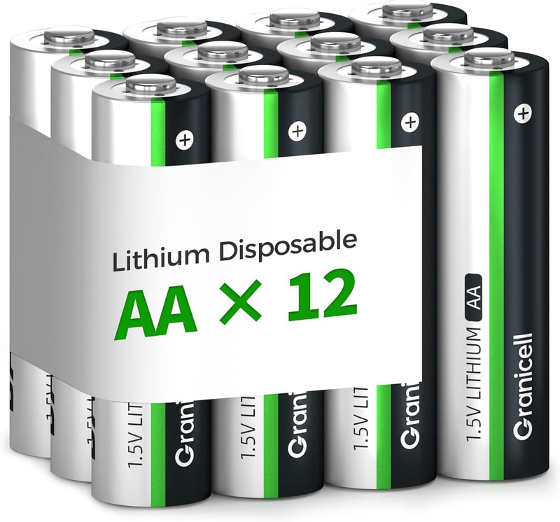 12-Pack Lithium AA Batteries | 1.5V for Blink Cameras, Smart Locks, Alarms & Tec