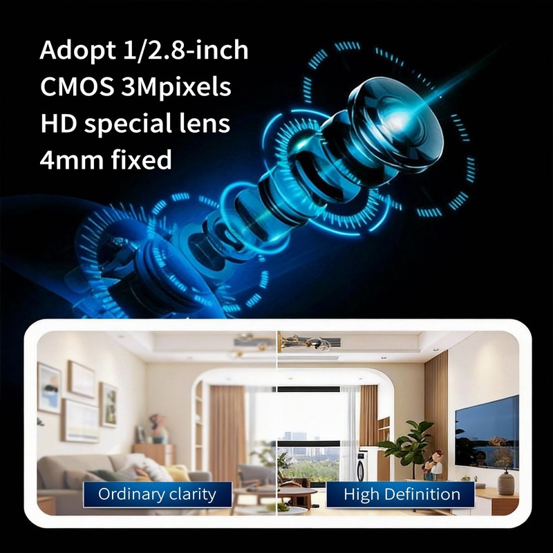 Indoor Pan/Tilt Home Security Camera 2K 3MP, 360 Degree Wired & Wireless WiFi... gallery