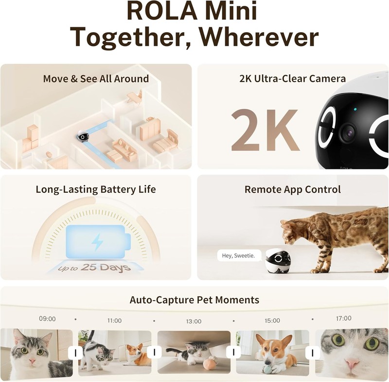 2K Pet Robot Enabot EBO ROLA Motion Detection gallery