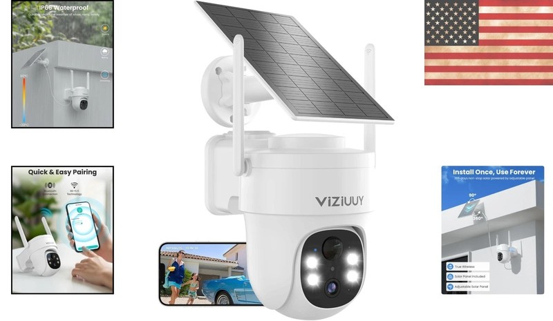 3MP Wireless Solar PTZ Camera - Color Night Vision, AI Detection, Cloud Storage gallery