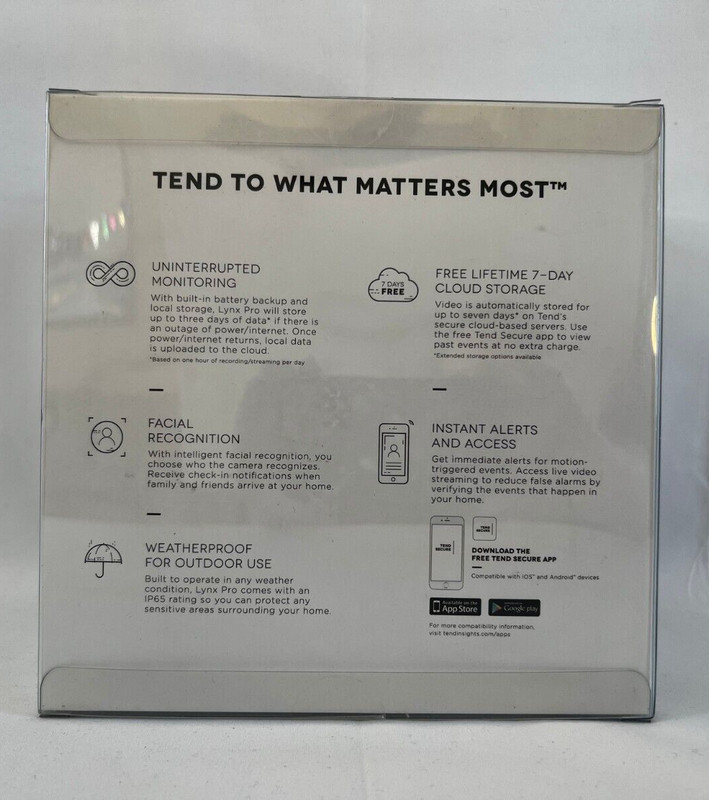 Tend Secure Lynx Pro Plug-in Indoor and Outdoor Security Camera Weatherproof gallery