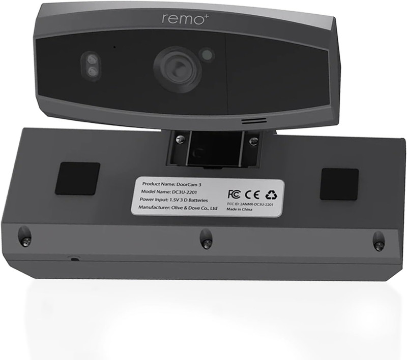 Remo+ Doorcam 3 Over-The-Door Wireless Security Camera, 12-Hour Rolling Video St