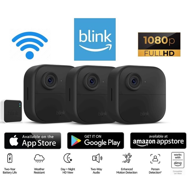 ⭐️Blink Outdoor 4 (4th Gen) 3 Camera Wireless HD Home Security System New 2024🔥