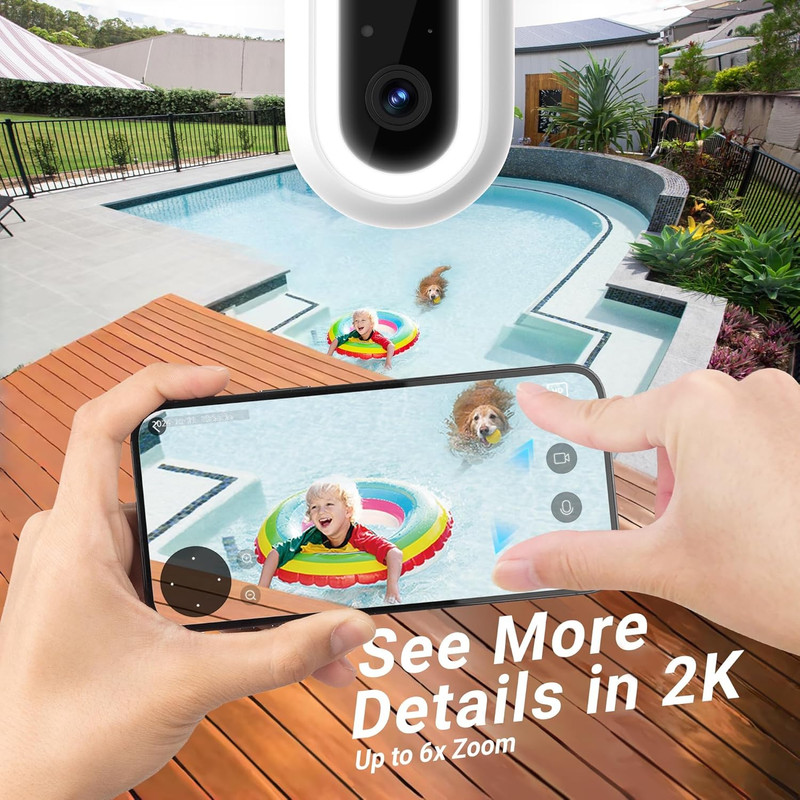 2K Wireless Solar Security Cameras with Night Vision, Siren, and 2-Way Talk gallery