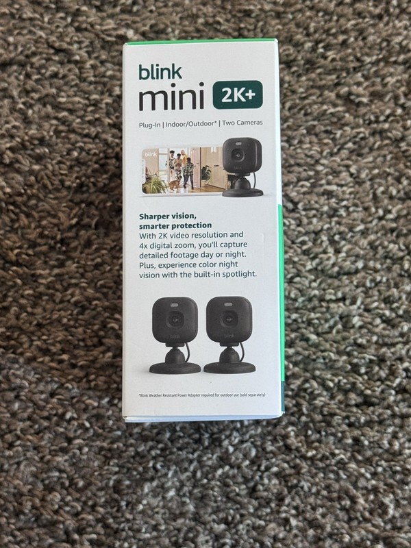 NEW 2 Pack of Blink Mini 2K+ Plug-in Indoor/Outdoor Cameras - BLACK gallery