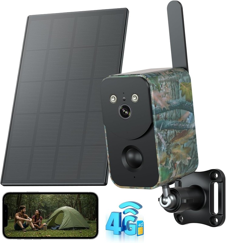 4G Solar Powered Security Camera - Wireless, 10000mAh, Night Vision, 2-Way Audio gallery
