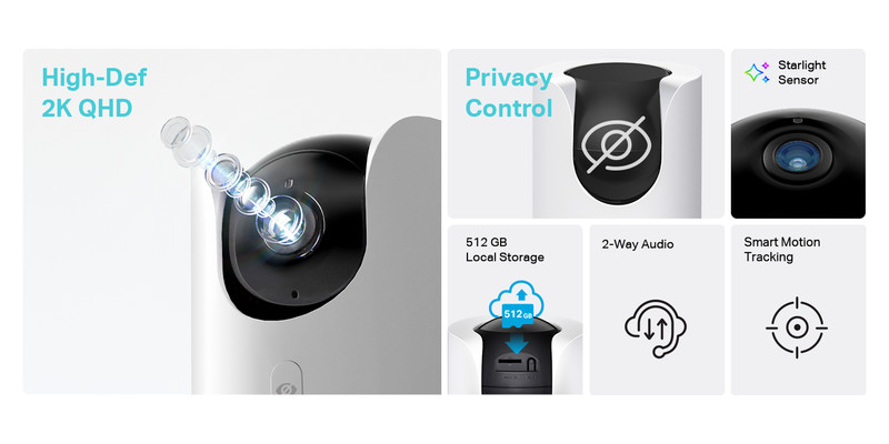 NEW ⭐️ TP-Link - Tapo Pan-Tilt Indoor 2K Wi-Fi Security Plug-In Camera gallery
